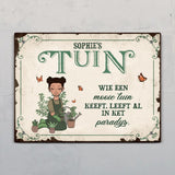 Tuinmeisje - Outdoor-Deurbord
