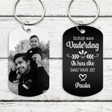 Naar Vaderdag - Ouders-Sleutelhanger (Gegraveerd-Zwart/Wit)