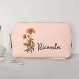 Jouw bloem - Gepersonaliseerde PU leren make-uptasje