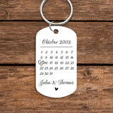 Onze dag - Sleutelhanger met foto en jubileumdatum voor koppels