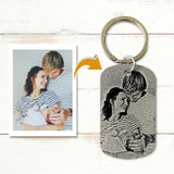 Rij voorzichtig - Gepersonaliseerde Sleutelhanger voor je dierbaren (Gegraveerd - Zwart/Wit)