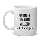 Ik houd je - Mok met gepersonaliseerde illustratie voor koppels