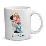 Ik houd je - Mok met gepersonaliseerde illustratie voor koppels