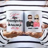 Ik hou meer van jou - Mok met gepersonaliseerde illustratie voor stelletjes