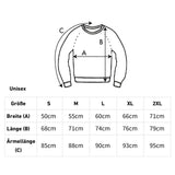 Größentabelle Pullover personalisierbar - gefertigt von Love & Faith