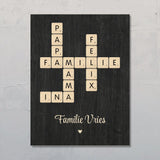 Scrabble - Gepersonaliseerde familieposter met namen in Scrabble-design