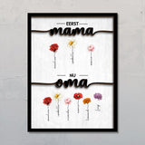 Eerst Mama, Nu Oma - Gepersonaliseerde Poster voor Mama en Oma