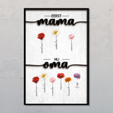 Eerst Mama, Nu Oma - Gepersonaliseerde Poster voor Mama en Oma