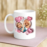 Witte mok met persoonlijke tekst en naam – handgemaakt door Love & Faith