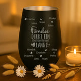 Persoonlijk cadeau - zwart-zilver windlicht met naamgravure - handgemaakt door Love & Faith