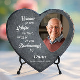 Schieferherz mit personalisiertem Aufdruck - UV-beständig und wetterfest - als Geschenk zur Erinnerung von Love & Faith 1