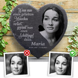 Voor altijd - Gepersonaliseerd leisteen hart als aandenken aan overledene