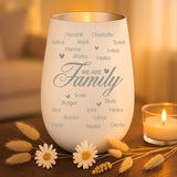 Persoonlijk cadeau - wit-zilver windlicht met naamgravure - handgemaakt door Love & Faith