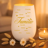 Persoonlijk cadeau - wit-goud windlicht met naamgravure - handgemaakt door Love & faith