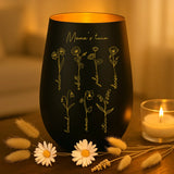 persoonlijk cadeau - zwart-goud windlicht met naamgravure - handgemaakt door Love & Faith