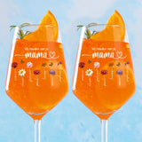 Mama's tuin – Gepersonaliseerd wijnglas met geboortebloemen voor mama en oma
