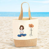 Summervibes - Gepersonaliseerde tas met clipart en naam om te shoppen en naar het strand te gaan