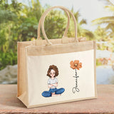Summervibes - Gepersonaliseerde tas met clipart en naam om te shoppen en naar het strand te gaan