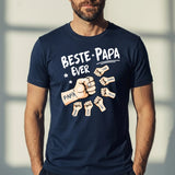 Beste Papa Ever - Gepersonaliseerd T-Shirt voor Papa zwart/navy
