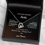 Gepersonaliseerde koppel-ketting S925 sterling zilver met zirkonia kristalsteen en verstelbare karabijnsluiting in elegant