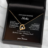 Gepersonaliseerde koppel-ketting S925 sterling zilver met zirkonia kristalsteen en verstelbare karabijnsluiting in – Motiv 4