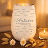 Persoonlijk cadeau - wit-zilver windlicht met naamgravure - handgemaakt door Love & Faith