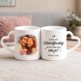 Witte mok met hartvormig oor en gepersonaliseerde naam – romantisch cadeau van Love & Faith