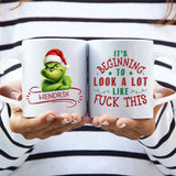 Gepersonaliseerde keramische mok Kerst Mopperkont voor vrienden met haarscherpe sublimatie-print – Motiv 4