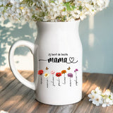 2 Personalisiertes Geschenk - Weiße Vase mit Henkel mit persönlichem Spruch und Namen
