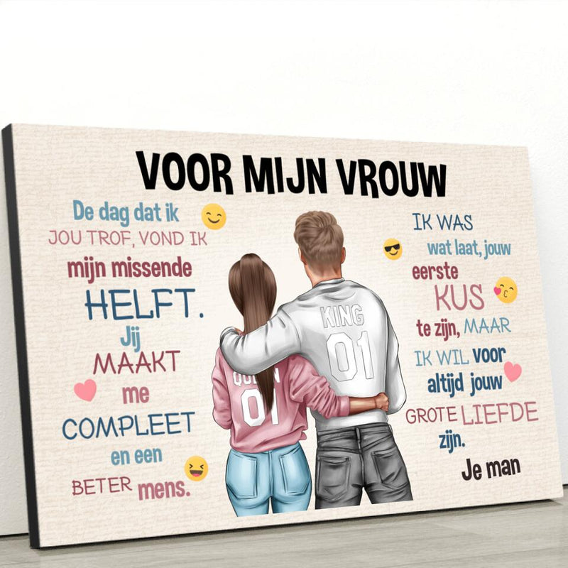 Emoji Love (voor haar) - Koppel canvas