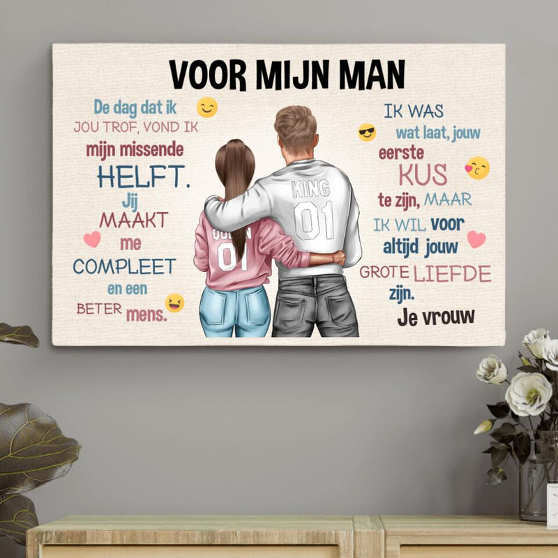 Emoji Love (voor hem) - Koppel canvas