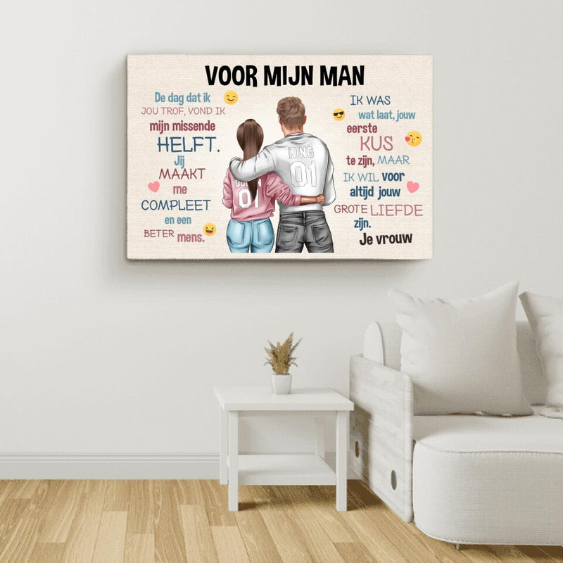 Emoji Love (voor hem) - Koppel canvas