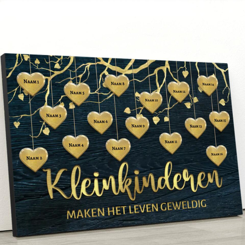 Mijn kleinkinderen (goud) - Grootouders-Canvas