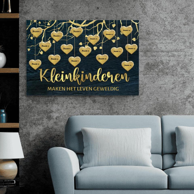 Mijn kleinkinderen (goud) - Grootouders-Canvas