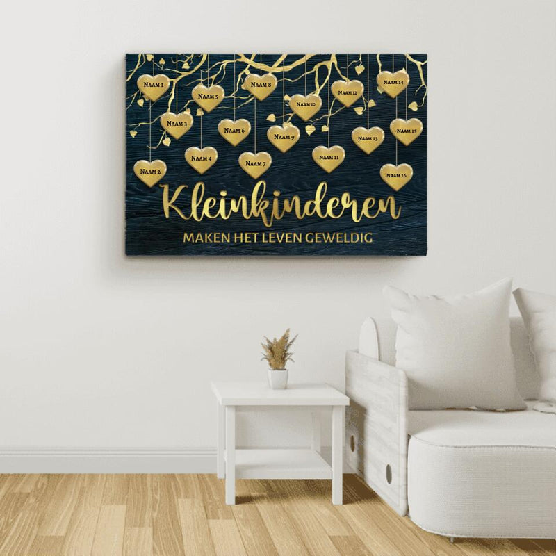 Mijn kleinkinderen (goud) - Grootouders-Canvas