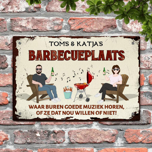 Personaliseerbaar barbecue deurbord 'Onze barbecueplaats' outdoor schild weerbestendig – Motiv 2
