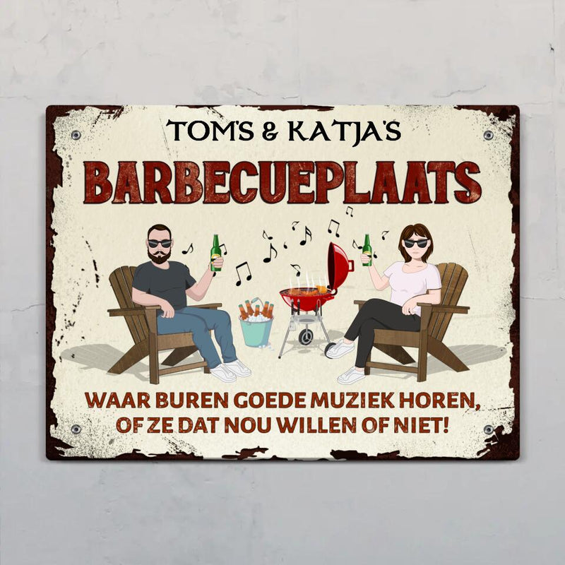 Onze barbecueplaats - Outdoor Deurbord