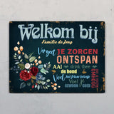 Welkom bij- Ingang Deurbord