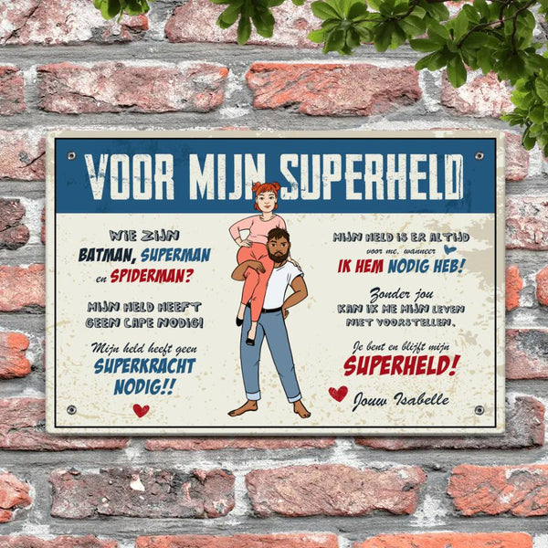 Voor mijn superheld - Indoor-deurbord