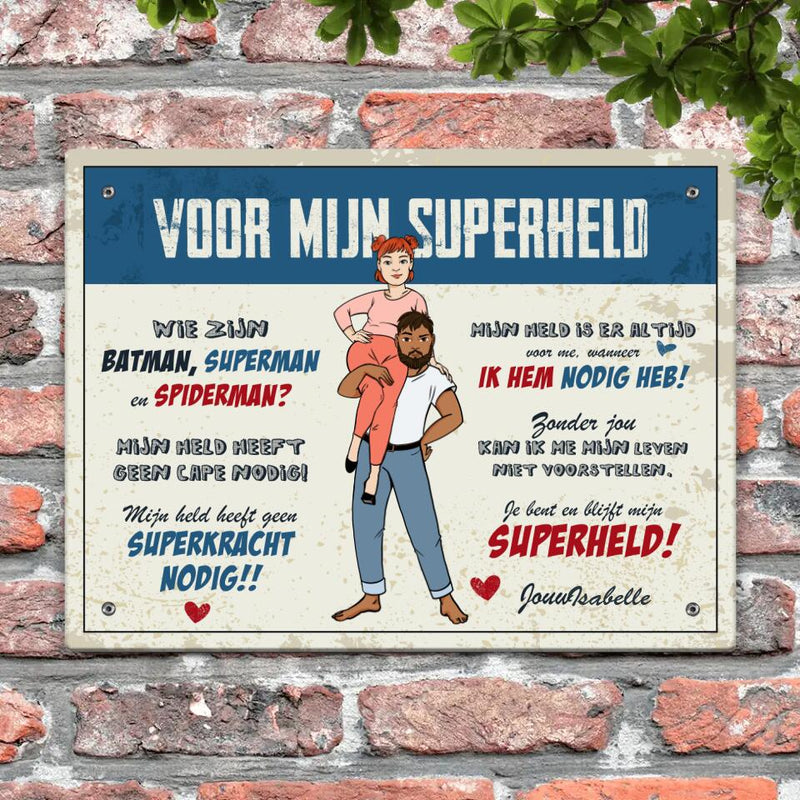 Voor mijn superheld - Indoor-deurbord