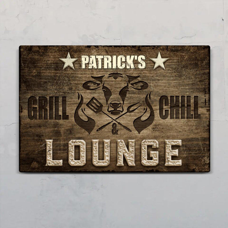 Grill en Chill Lounge - Outdoor-Deurbord