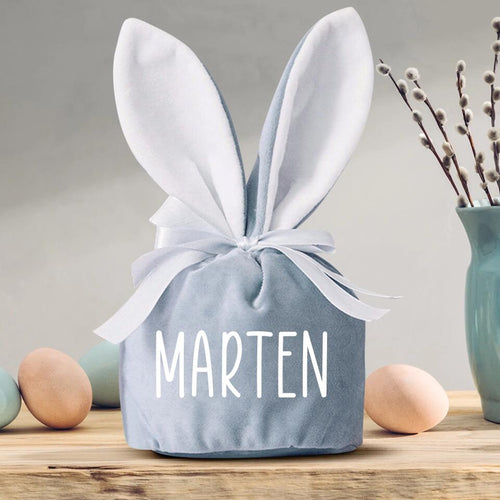 Gepersonaliseerde fluweelzachte paasnestje met naam, praktische tas voor Paasgeschenk – Motiv 2