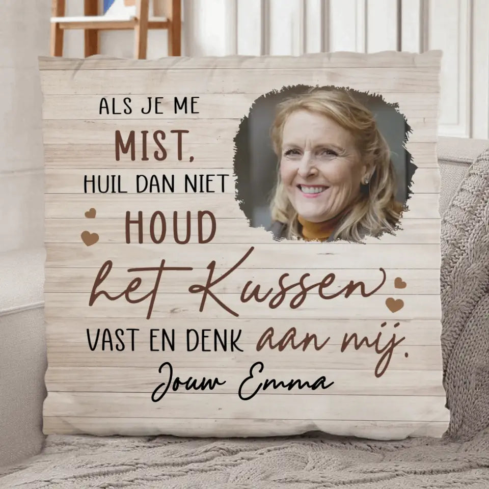 Gepersonaliseerd familie-kussen met namen, zacht pluche design Altijd Bij Je