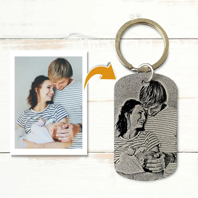 We are Family - Familie-Sleutelhanger
(Gegraveerd-Zwart/Wit)