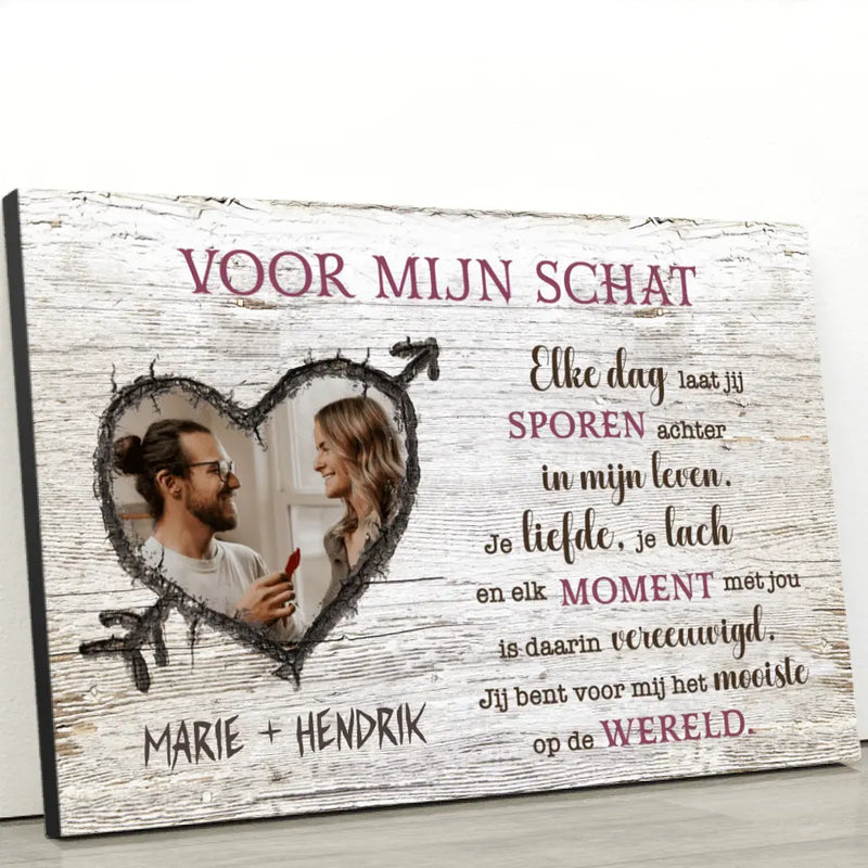 Hart in hout - Koppel-Canvas