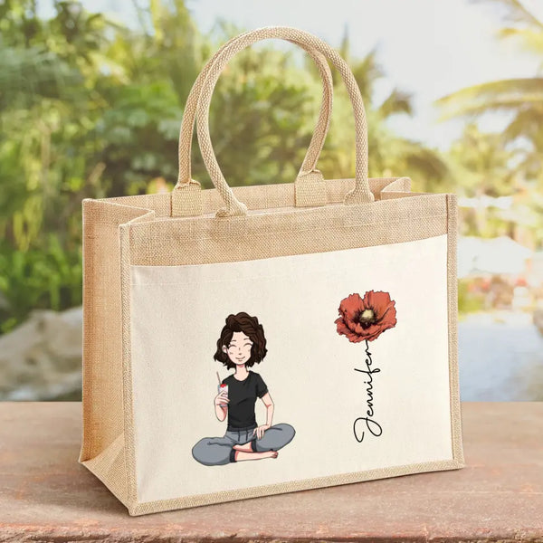 Beachtime - Gepersonaliseerde individuele strandtas met bloem