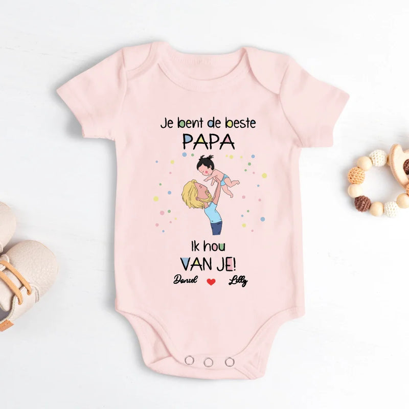 Beste papa - Gepersonaliseerde babyrompertjes voor en Vaderdag