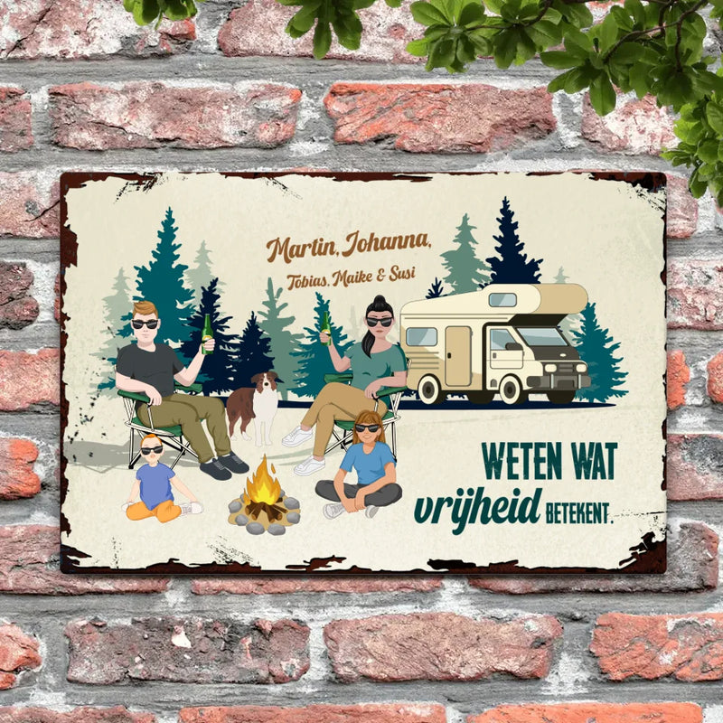 Camping Family - Outdoor-Deurbord