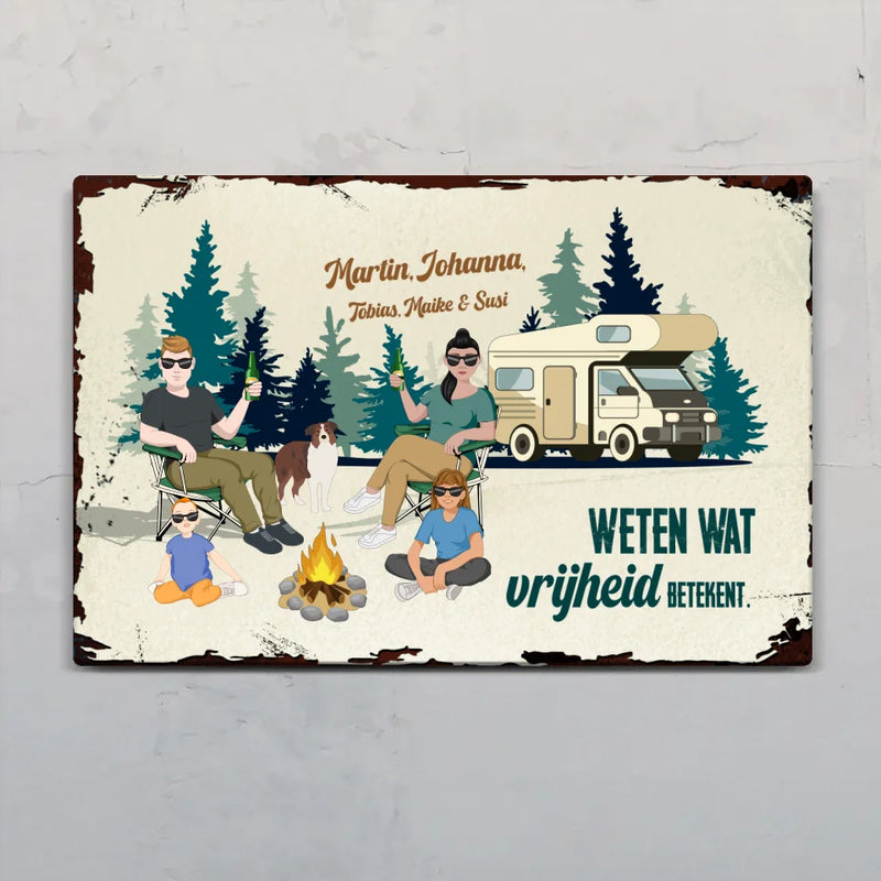 Camping Family - Outdoor-Deurbord