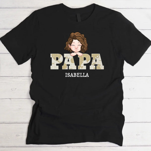 Papa's Crew - Gepersonaliseerd T-shirt voor papa met kindergezichtjes